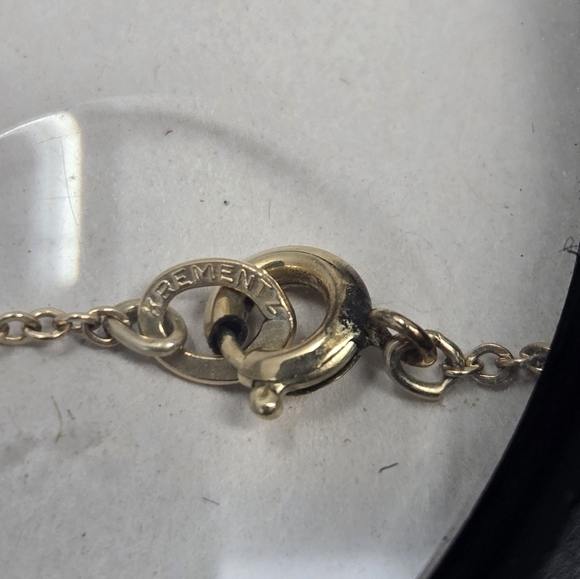 Krementz Womens Vtg Jade Stone Pendant & Screw Earrings Set Gold Tone Timeless - Picture 5 of 10